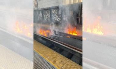 Heatwave in Britain: Train tracks in London catch fire due to sparks, see post