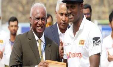 Angelo Mathews feted as he becomes sixth Sri Lankan to play 100 Tests