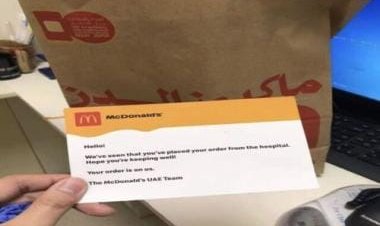McDonald's UAE sends free food with thoughtful note to customer, internet reacts