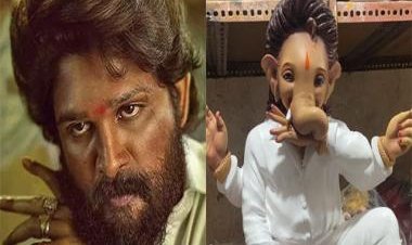 Allu Arjun craze hits Ganesh Chaturthi, fans welcome Pushpa Raj inspired Ganapati idols