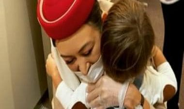 Watch: Air hostess mom welcomes little son onboard, moment melts hearts