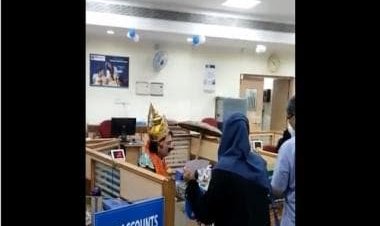 Onam 2022: Man dresses as Mahabali while doing transactions at Kerala SBI bank counter