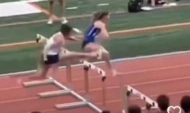 Watch: High school girl sets example of never-give-up attitude in sports