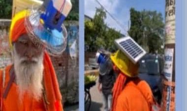 Video of man wearing solar-powered helmet fan goes viral, internet hails 'jugaad'