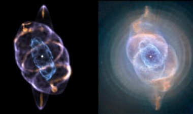 A 3-D model of the Cat’s Eye nebula shows rings sculpted by jets