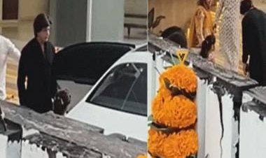 Shah Rukh Khan defines royalty as he visits Red Chillies’ office for Diwali puja in black kurta