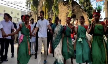 Watch: Rahul Gandhi matches steps with tribal dancers during Bharat Jodo Yatra in Telangana