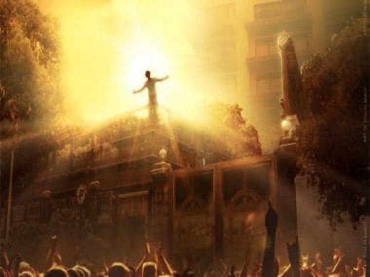 Fan designs poster of Shah Rukh Khan spreading his arms at Mannat's balcony for his fans on 57th birthday