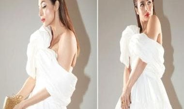 Malaika Arora channels her inner goddess in all-white look paired with scarlet red lips