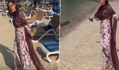 Uorfi Javed ditches bikini for salwar suit on the beach, surprises fans with this video