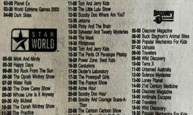 Newspaper cutout of Cartoon Network’s show schedule from 2001 makes internet nostalgic