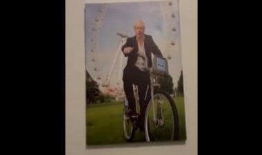 Ukrainian hotel plastered in photos of former UK PM Boris Johnson; video goes viral