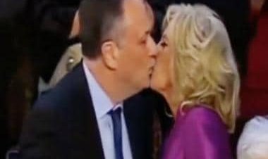 Smooch of the Union: WATCH - During Joe Biden's SOTU wife Jill plants kiss on lips of Kamala Harris' husband