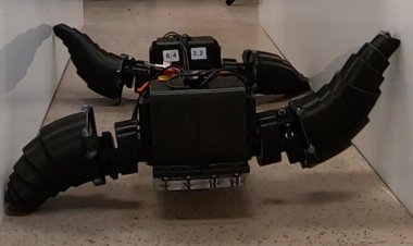 This robot automatically tucks its limbs to squeeze through spaces