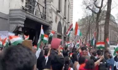 WATCH: UK policeman dances with Indians protesting against Khalistanis outside High Commission in London