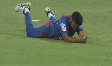 Watch: LSG's Amit Mishra proves age is just a number by pulling off superb catch to dismiss SRH's Rahul Tripathi