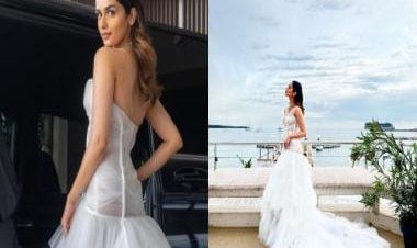 Manushi Chhillar serves sophistication in a white couture gown by Fovari at Cannes!