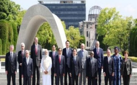PM Modi pays floral tributes at Hiroshima Peace Memorial Park