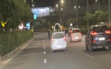 Watch: Man performs push-ups on top of moving car in Gurugram; case registered