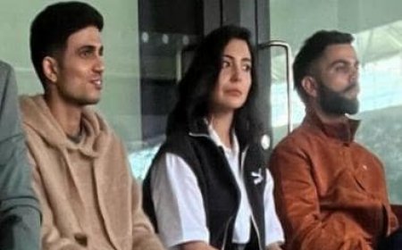 Virat Kohli, Shubman Gill, Suryakumar Yadav and Anushka Sharma attend FA Cup final