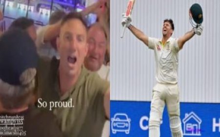 Watch: Brother Shaun Marsh and family break into wild celebration after Mitch scores century in Ashes Test