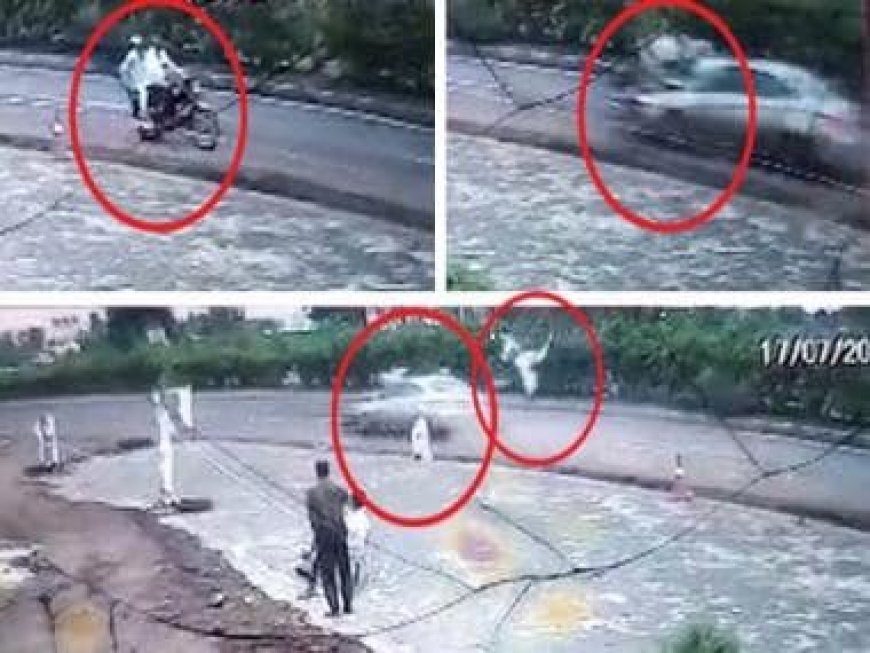 WATCH | Speeding car hits bikers coming from wrong side on Pune-Nashik highway; 1 killed, another critical
