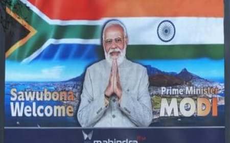 WATCH: Digital screens welcoming PM Modi placed across Johannesburg ahead of BRICS Summit 2023