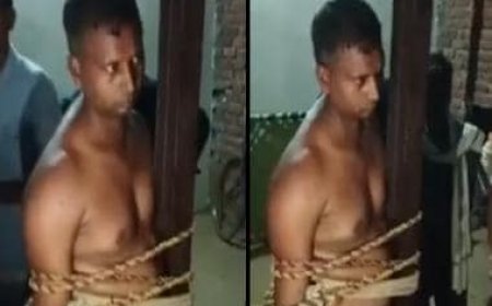 WATCH: Agra Police SI disrobed, tied to pillar, thrashed for allegedly scaling boundary wall to rape woman