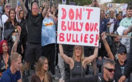 'Save Our Bullies' and 'Muzzle Rishi': Londoners protest as Rishi Sunak government proposes ban on XL bully dogs