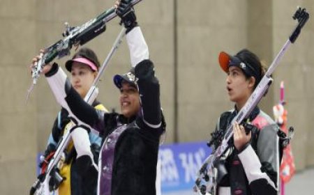 Asian Games 2023: Sift Kaur Samra wins gold in 50m rifle 3 positions, Indian women's 25m pistol team grabs top spot