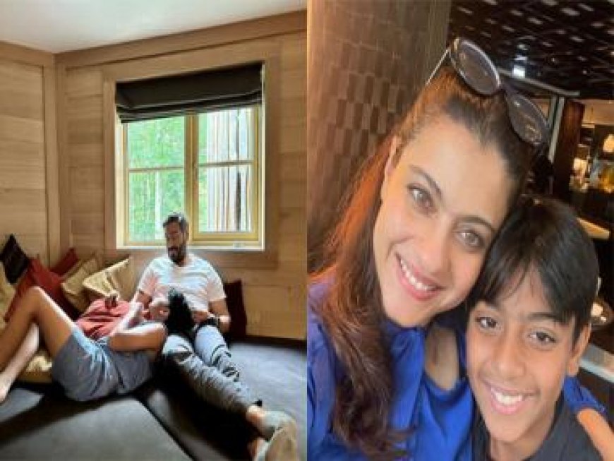 Here are some adorable moments of Ajay Devgn and Kajol with their son Yug on his 13th birthday