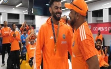 World Cup 2023: Virat Kohli celebrates best fielder medal in his signature style; see video