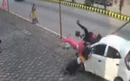 Mangaluru Accident: Woman mowed down on footpath - Watch