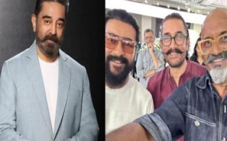Kamal Haasan's birthday bash: Aamir Khan poses with Suriya, fans say, 'Two Ghajinis in one frame'