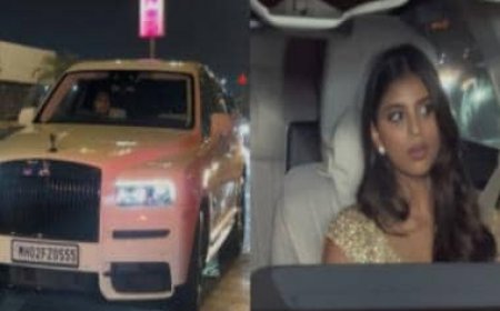 Shah Rukh Khan attends producer Amritpal Singh Bindra's Diwali bash; Suhana Khan joins in