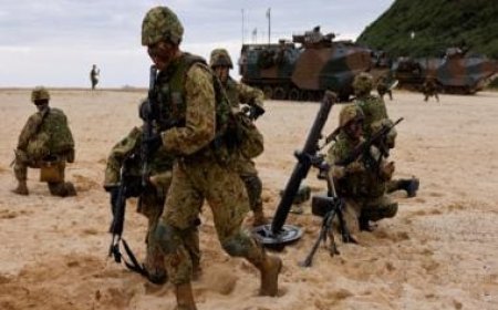 Japanese troops drill on island seen as vulnerable to China