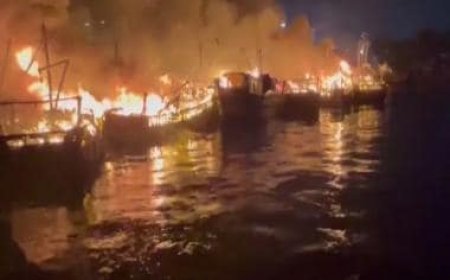 In massive blaze at Visakhapatnam harbour, 35 fishing boats gutted; loss pegged at Rs 30 crore