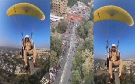 Eyes in the sky: Gujarat police uses paramotoring for surveillance from above | WATCH
