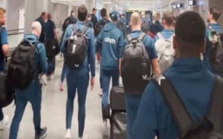 England cricket team arrive in Hyderabad ahead of five-match Test series - watch video