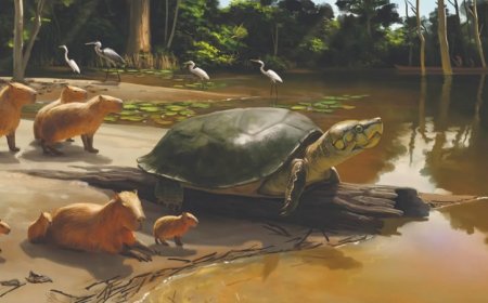 An extinct sofa-sized turtle may have lived alongside humans