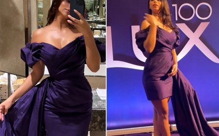 Suhana Khan Lives Her Fairy Tale Moment in KKR-Inspired Purple Mini Dress With Off-Shoulder Sleeves And Dramatic Train- PICS