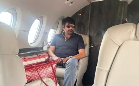 Chiranjeevi Arrives Delhi with Son Ram Charan to Receive Padma Vibhushan Award -VIDEO