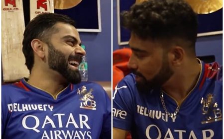 Virat Kohli CANNOT Stop Laughing to Mohammed Siraj’s Joke After RCB Beat DC to Keep IPL 2024 Playoff Hopes Alive | WATCH VIDEO