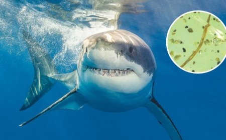 How did an ancient shark parasite end up fossilized in tree resin?