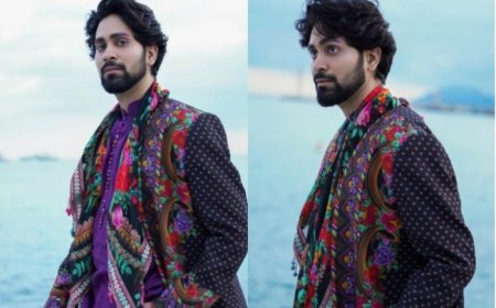 Cannes 2024 Day 2: Ankush Bahuguna Displays a Fabulous Riot of Colours in Purple Kurta With Quirky Shrug And Ombre Eyebrows- PICS