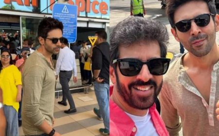 Chandu Champion Trailer Launch: Kartik Aaryan Reaches Hometown with Kabir Khan and Sajid Nadiadwala