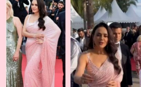 Preity Zinta’s Second Look at Cannes is Draped in Six-Yards of Sparkly Ethnic Elegant Saree And It Is Worth Only THIS Much