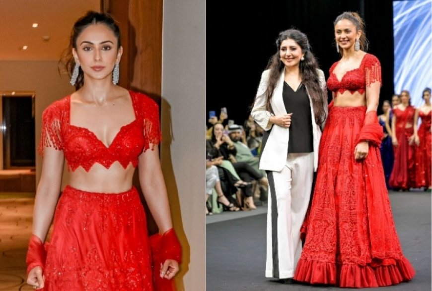 Rakul Preet Singh Turns Showstopper in Stunning Red Lehenga With Sequin And Stone Work in Dubai – See PICS