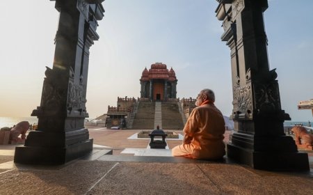 Ahead Of Exit Poll Results, Glimpse Of PM Modi’s Meditation Retreat At Vivekananda Rock Memorial: PICS