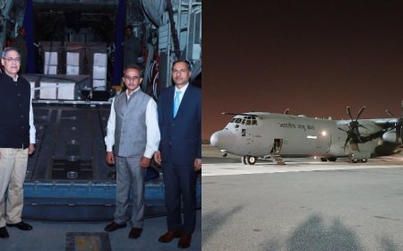 Kuwait Fire Tragedy: IAF Aircraft Carrying Mortal Remains of 45 Indians Taken Off For Kochi, MoS Kirti Vardhan Singh Onboard